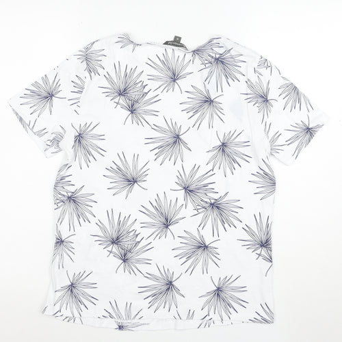Bonmarché Womens White Floral Cotton T-Shirt Size 16