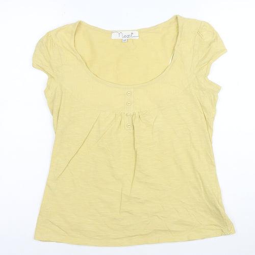 Next Women’s Yellow Cotton Scoop Neck Short Sleeve T-Shirt Size 12