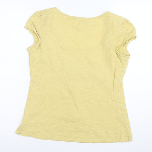 Next Women’s Yellow Cotton Scoop Neck Short Sleeve T-Shirt Size 12