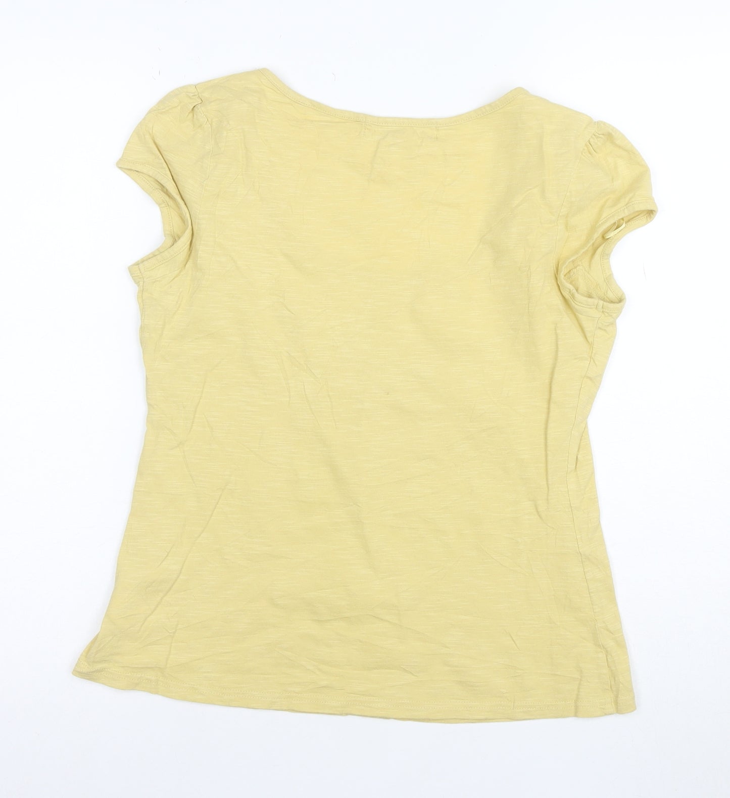 Next Women’s Yellow Cotton Scoop Neck Short Sleeve T-Shirt Size 12