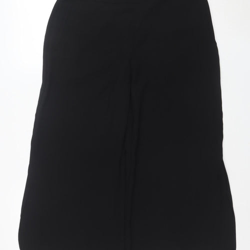 Oasis Women Black Wide-Leg Culotte Trousers Size 12