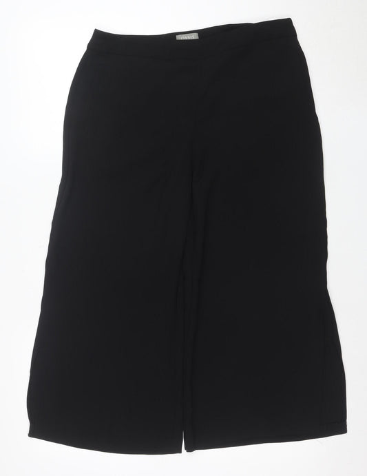 Oasis Women Black Wide-Leg Culotte Trousers Size 12