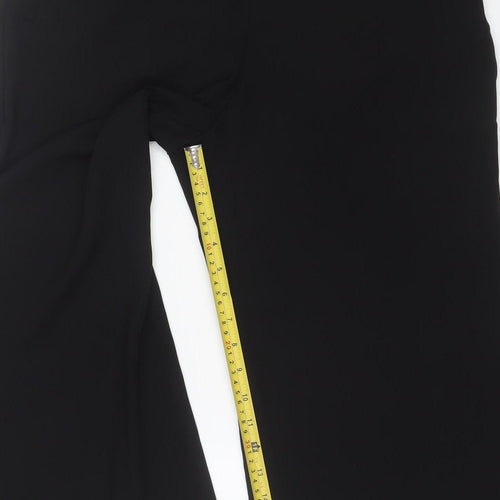 Oasis Women Black Wide-Leg Culotte Trousers Size 12