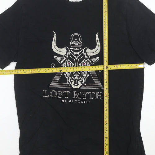 U.S. Athletic Men's Black Medium Graphic Mythology Cotton T-Shirt