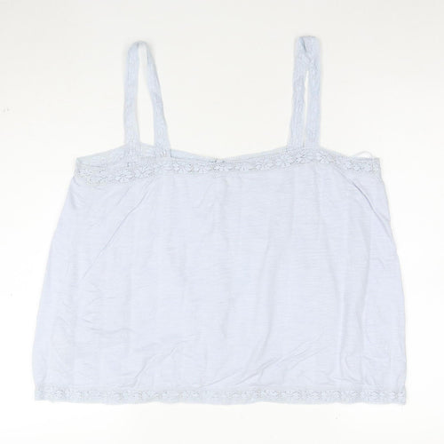 Fat Face Women’s Blue Lace Trim Button Camisole Blouse Size 16