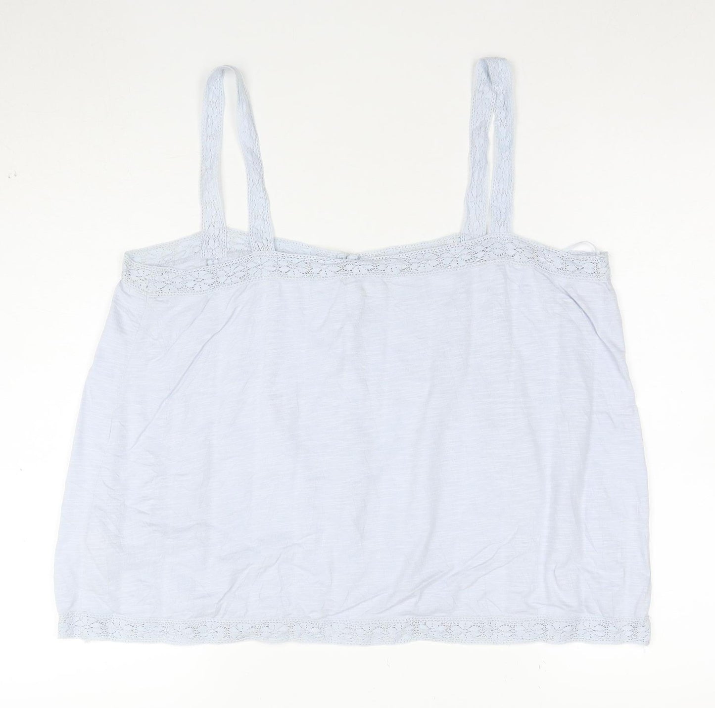 Fat Face Women’s Blue Lace Trim Button Camisole Blouse Size 16