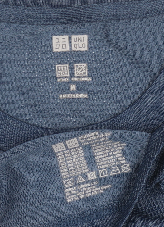 Uniqlo Men Blue Dry-EX Short Sleeve Active T-Shirt Size M