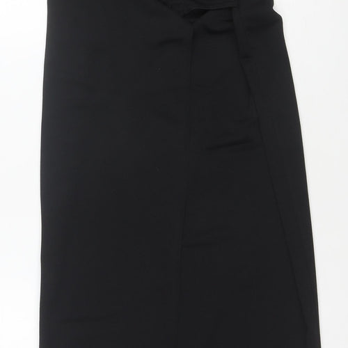 Boohoo Womens Black Size 12 Bodycon Midi V-Neck Sleeveless Dress