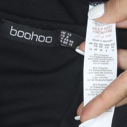 Boohoo Womens Black Size 12 Bodycon Midi V-Neck Sleeveless Dress