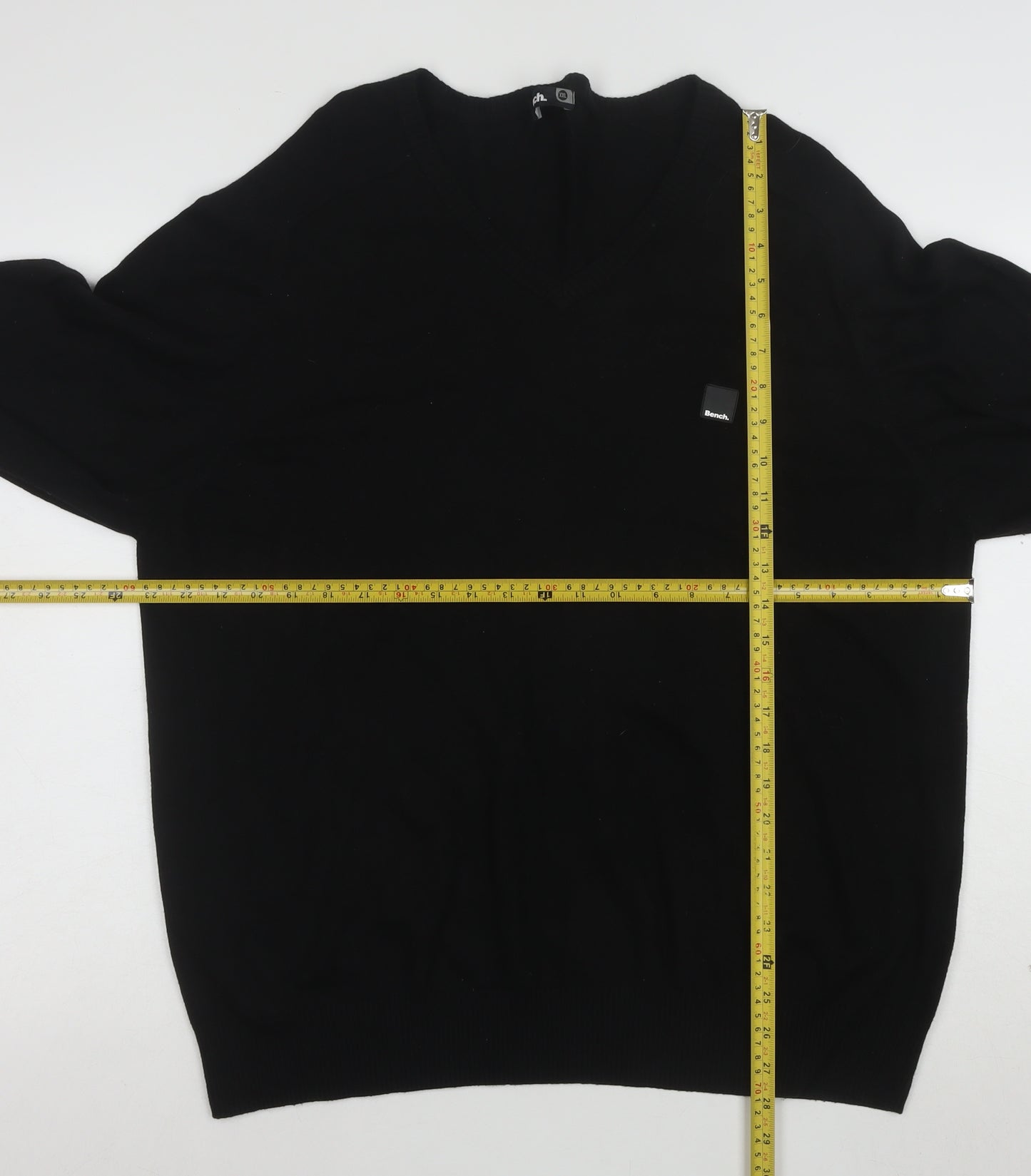 Bench Men's Black 2XL V-Neck Pullover Jumper