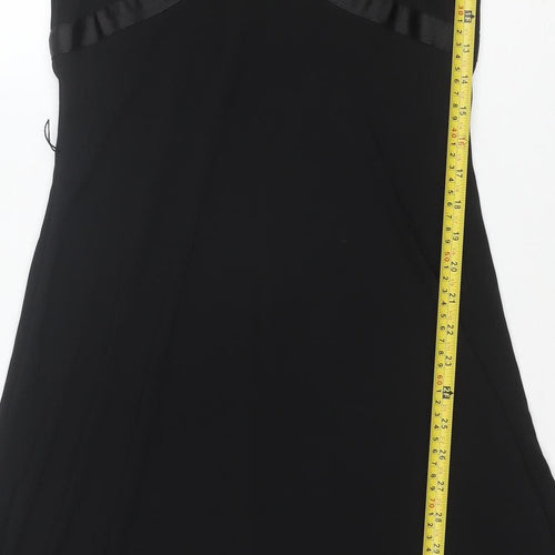 Citrine Women's Black Fit & Flare Short Sleeve Knee Length Dress Size 8