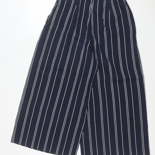 Joules Women Blue Striped Wide Leg Culotte Trousers Size 8