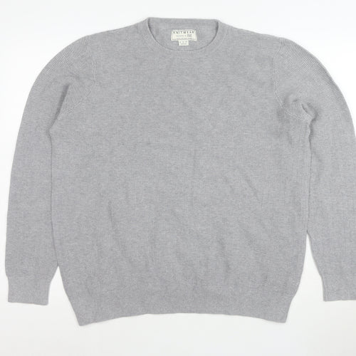 F&F Men’s Grey Cotton Knit Crew Neck Jumper XL