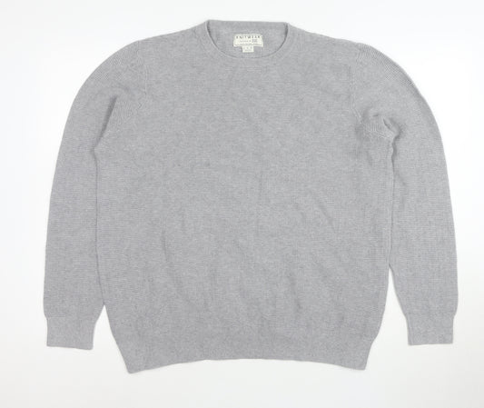 F&F Men’s Grey Cotton Knit Crew Neck Jumper XL