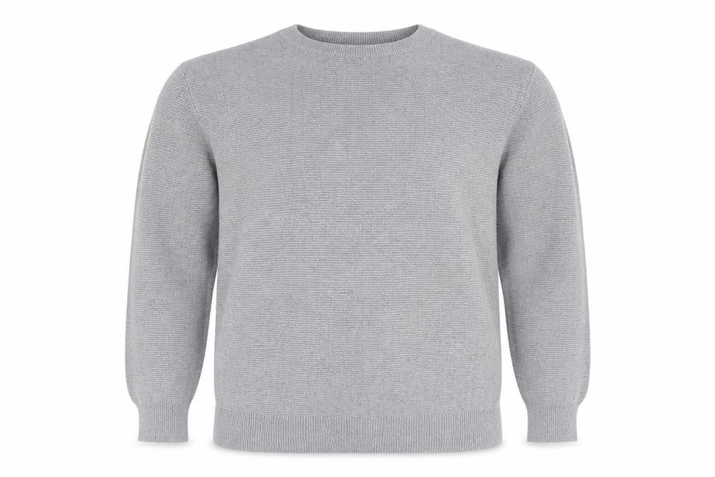 F&F Men’s Grey Cotton Knit Crew Neck Jumper XL