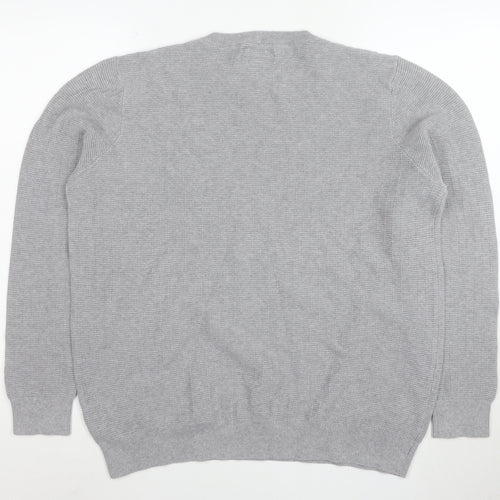 F&F Men’s Grey Cotton Knit Crew Neck Jumper XL