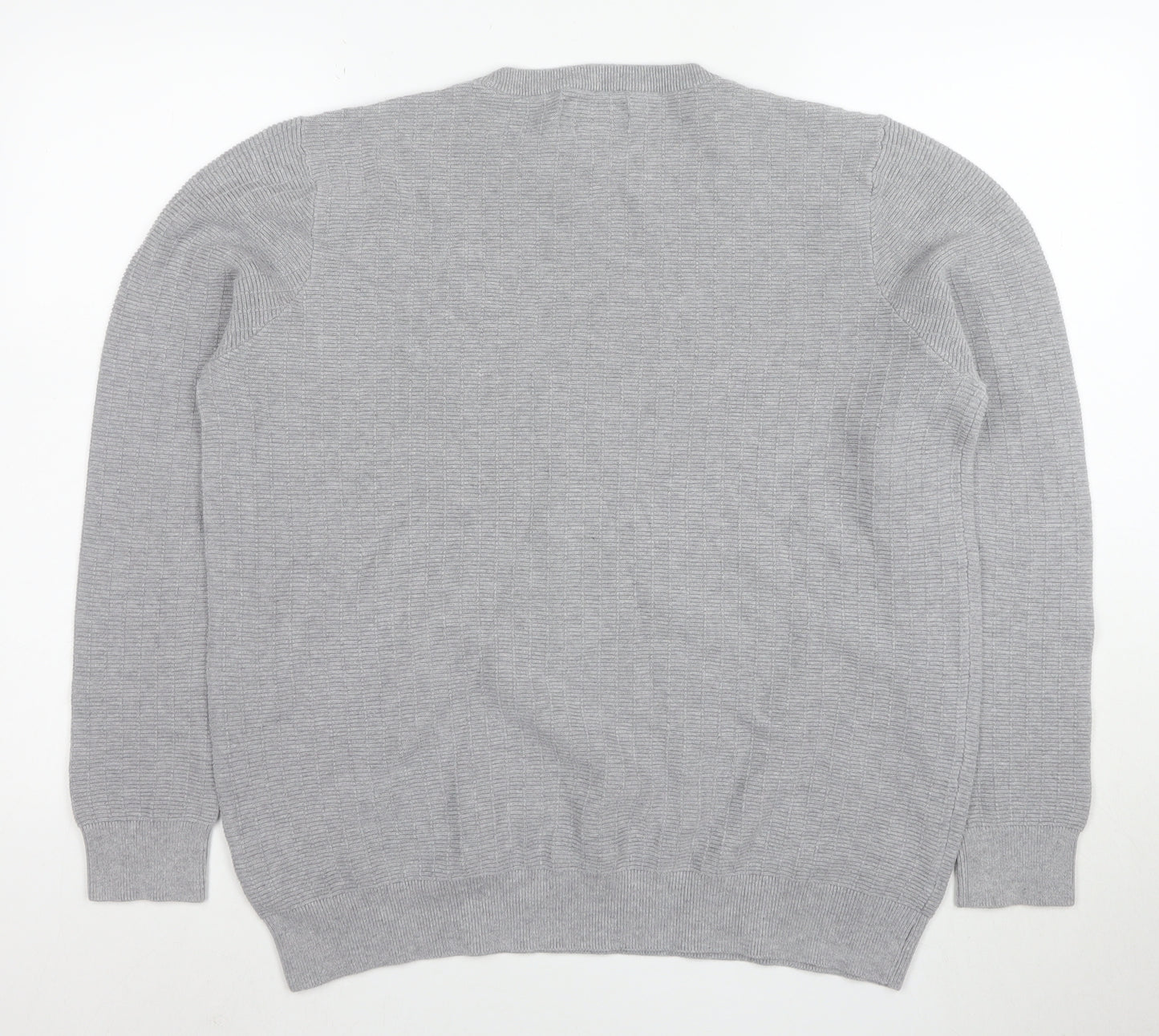 F&F Men’s Grey Cotton Knit Crew Neck Jumper XL