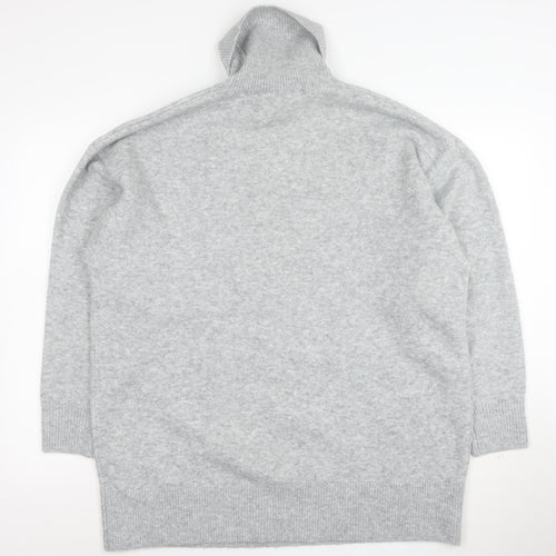 Marks and Spencer Women Grey M Roll Neck Wool Blend Jumper