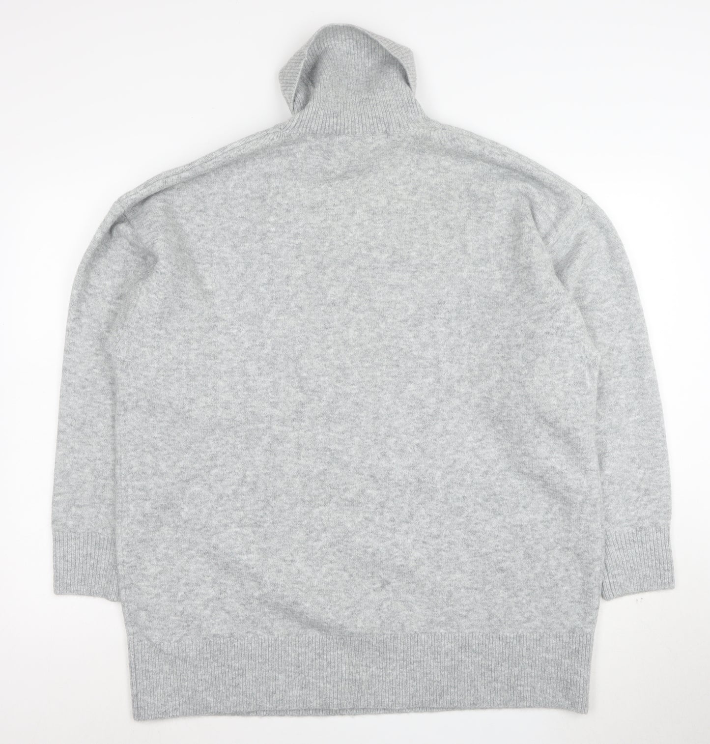 Marks and Spencer Women Grey M Roll Neck Wool Blend Jumper