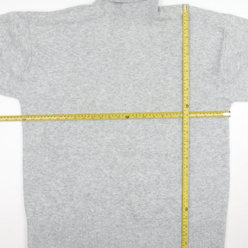 Marks and Spencer Women Grey M Roll Neck Wool Blend Jumper