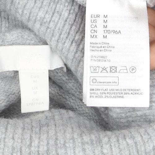 Marks and Spencer Women Grey M Roll Neck Wool Blend Jumper