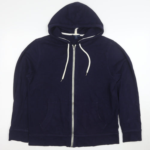 Gap Men's Blue Full Zip Hoodie Size M Cotton Casual Sweatshirt