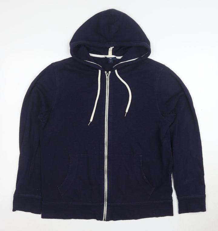Gap Men's Blue Full Zip Hoodie Size M Cotton Casual Sweatshirt