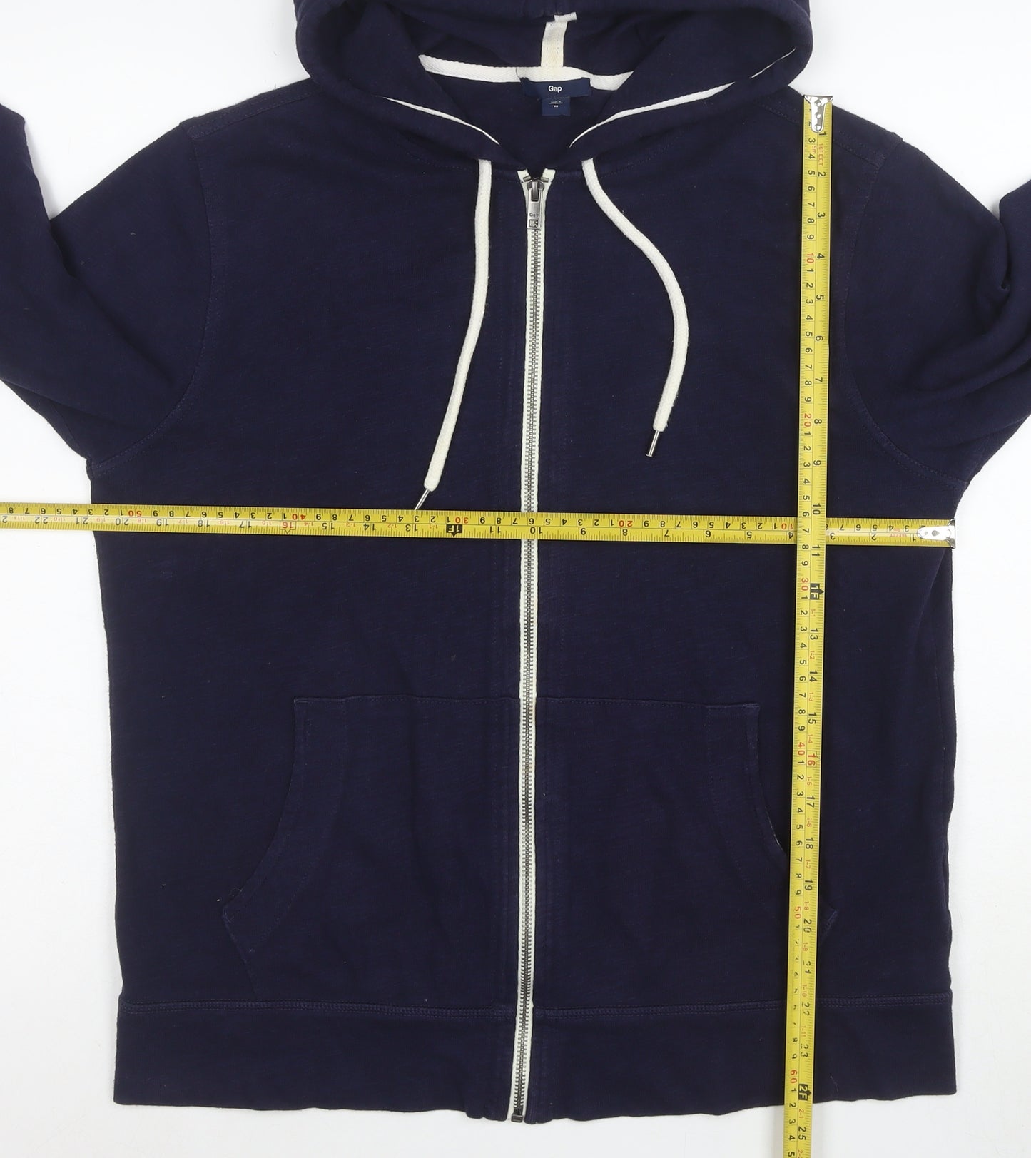 Gap Men's Blue Full Zip Hoodie Size M Cotton Casual Sweatshirt
