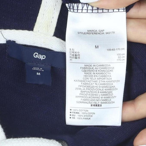 Gap Men's Blue Full Zip Hoodie Size M Cotton Casual Sweatshirt