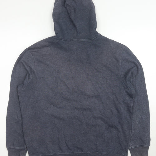 GAP Men's Grey Pullover Hoodie Size L Logo Fleece Sweatshirt