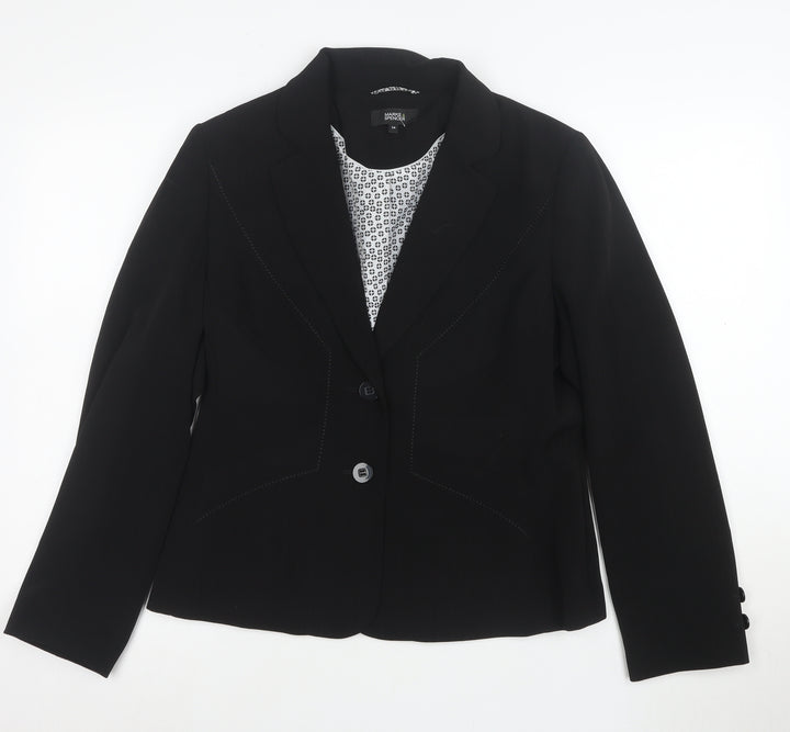 Marks and Spencer Womens Black Size 14 Classic Two-Button Suit Jacket
