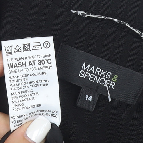 Marks and Spencer Womens Black Size 14 Classic Two-Button Suit Jacket