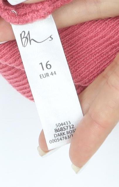 BHS Women’s Pink Long Sleeve Wrap Knit Cardigan Size 16