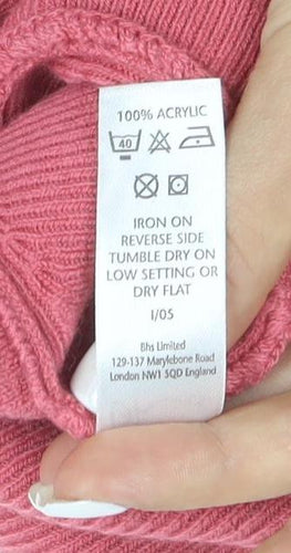 BHS Women’s Pink Long Sleeve Wrap Knit Cardigan Size 16