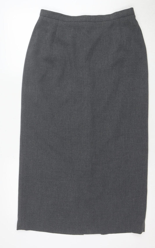 Debenhams Women Grey Size 14 Pencil Skirt Knee Length Workwear