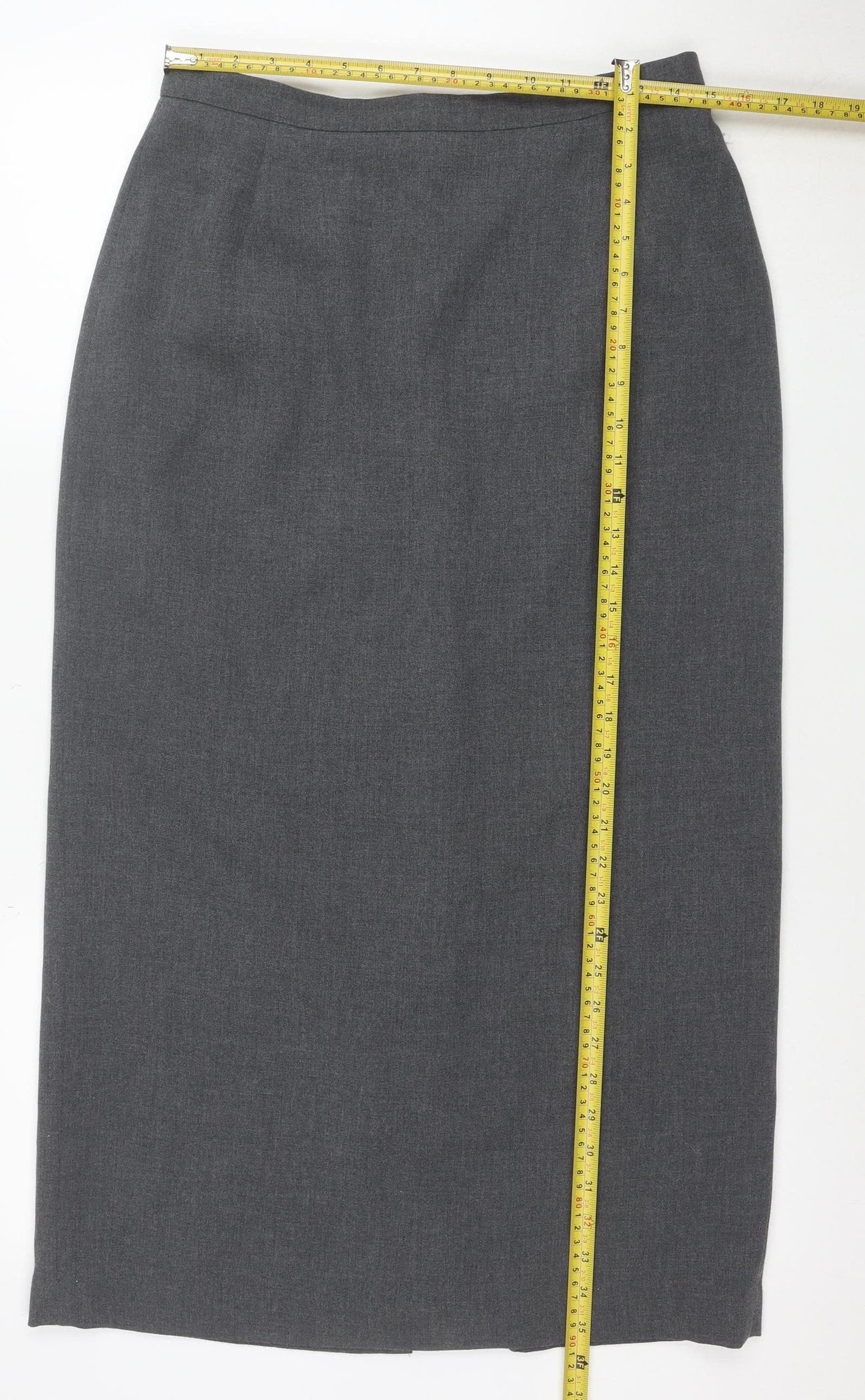 Debenhams Women Grey Size 14 Pencil Skirt Knee Length Workwear