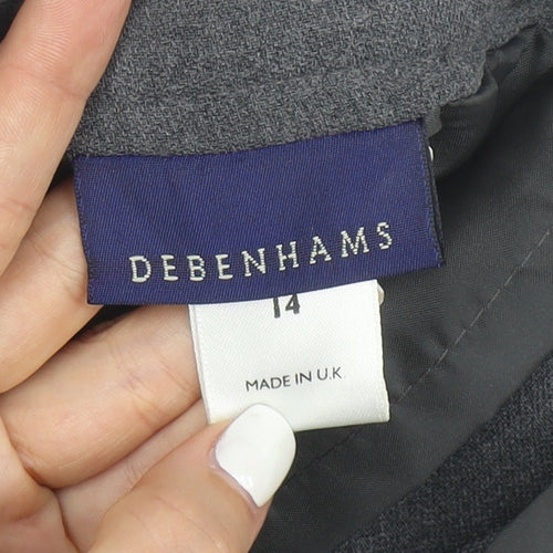 Debenhams Women Grey Size 14 Pencil Skirt Knee Length Workwear
