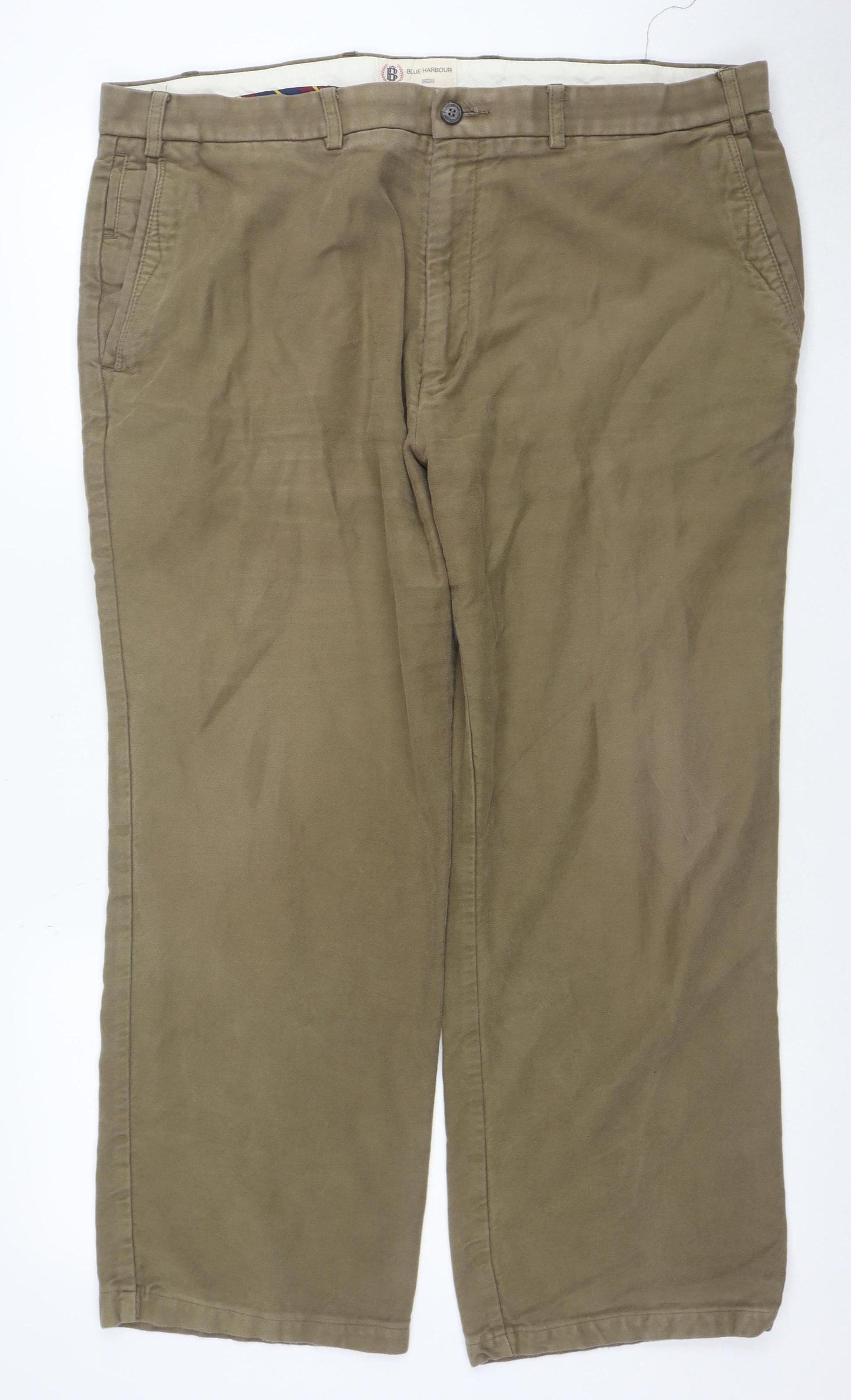 Marks and Spencer Blue Harbour Men's Beige 40W 29L Chino Trousers
