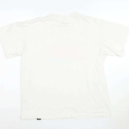 Pull&Bear Men's White Graphic Print T-Shirt Size S
