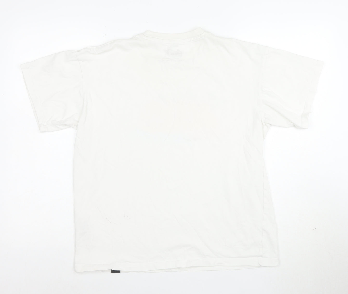 Pull&Bear Men's White Graphic Print T-Shirt Size S