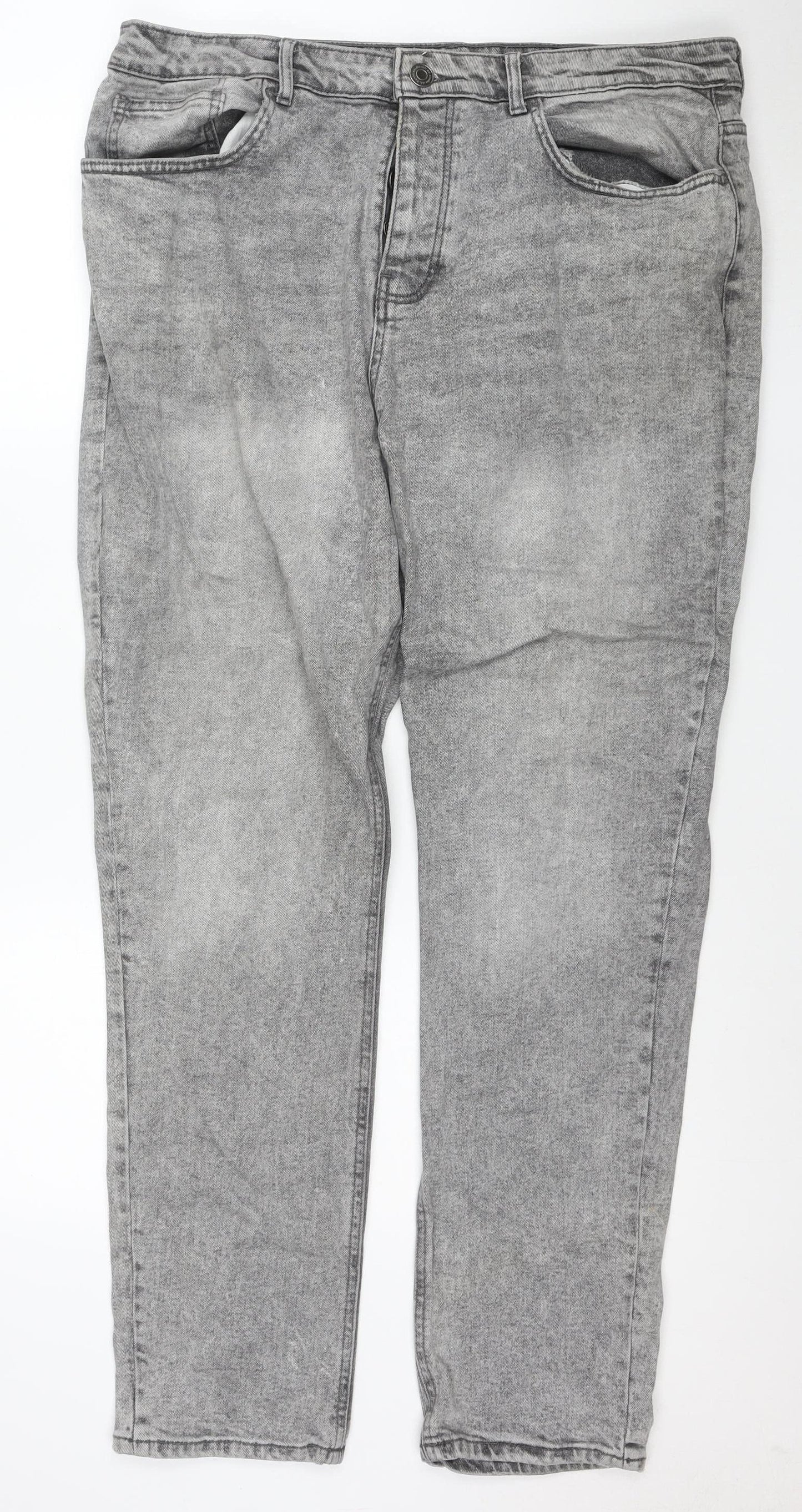 Denim Co Men's Grey Relaxed Tapered Jeans W38 L32