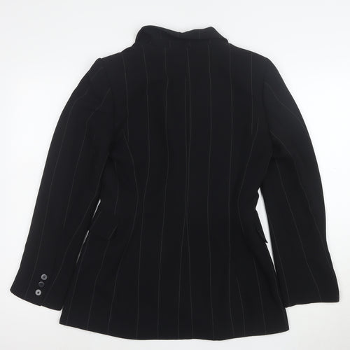 Wallis Women's Black Pinstripe Single-Breasted Blazer Size 10