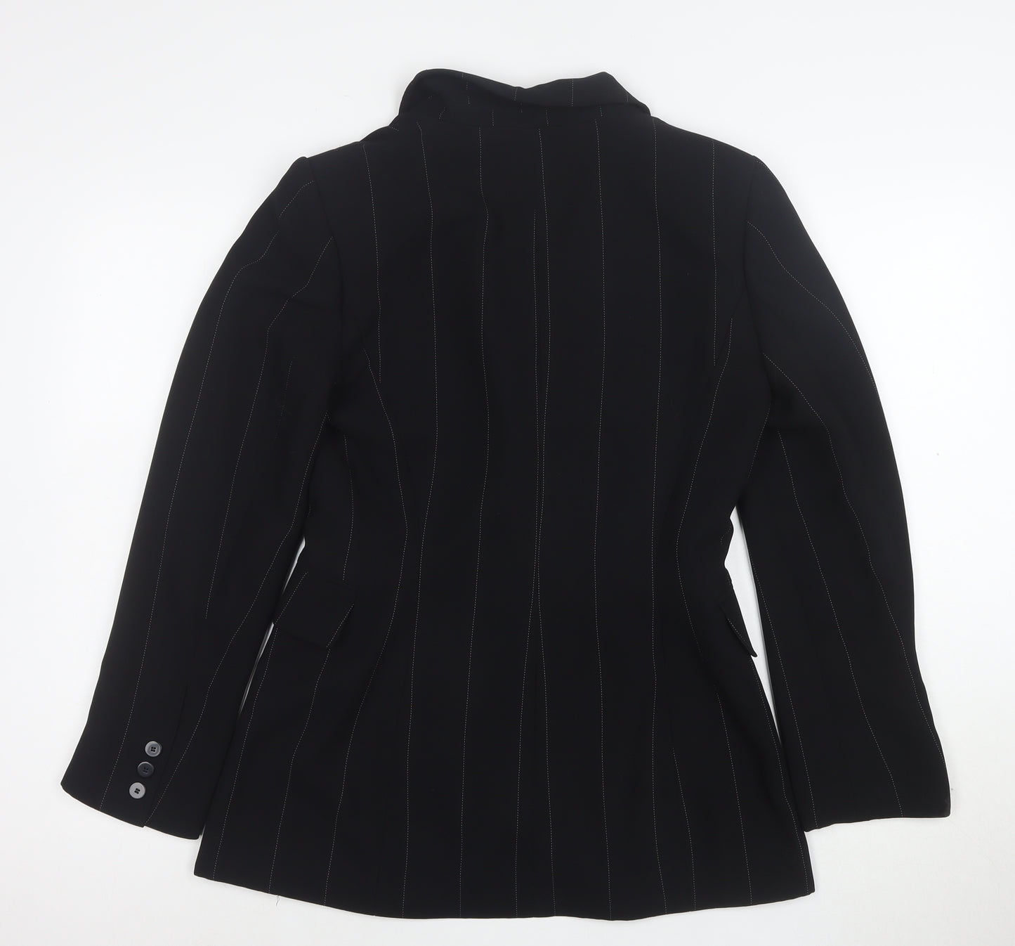 Wallis Women's Black Pinstripe Single-Breasted Blazer Size 10
