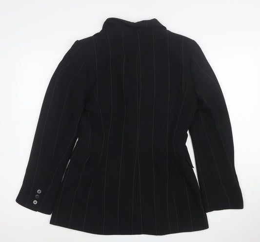 Wallis Women's Black Pinstripe Single-Breasted Blazer Size 10