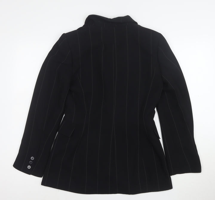 Wallis Women's Black Pinstripe Single-Breasted Blazer Size 10