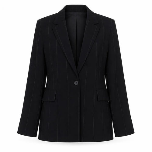Wallis Women's Black Pinstripe Single-Breasted Blazer Size 10