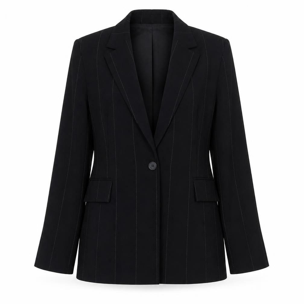 Wallis Women's Black Pinstripe Single-Breasted Blazer Size 10
