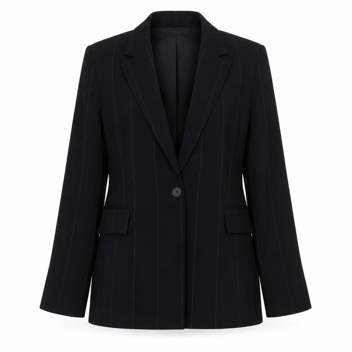Wallis Women's Black Pinstripe Single-Breasted Blazer Size 10