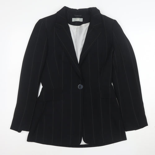Wallis Women's Black Pinstripe Single-Breasted Blazer Size 10
