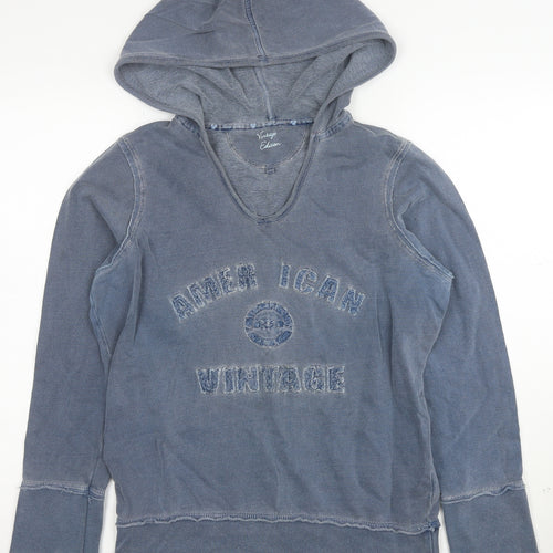 Next Women Blue Vintage Edition Pullover Hoodie UK 16 Cotton Casual